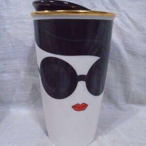 Starbucks 2014 Tumbler Face Alice and Olivia Stacy Traveler Double Wall Mug